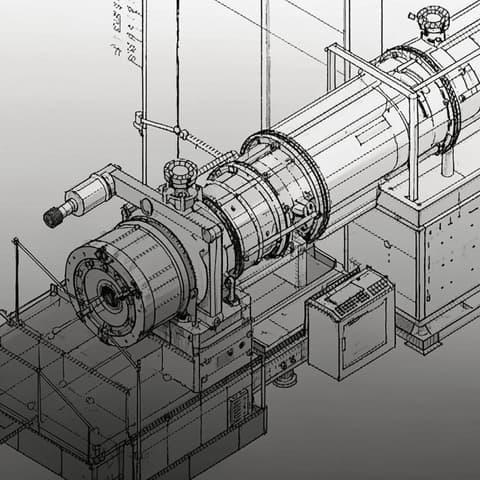 twin screw extruder drawing